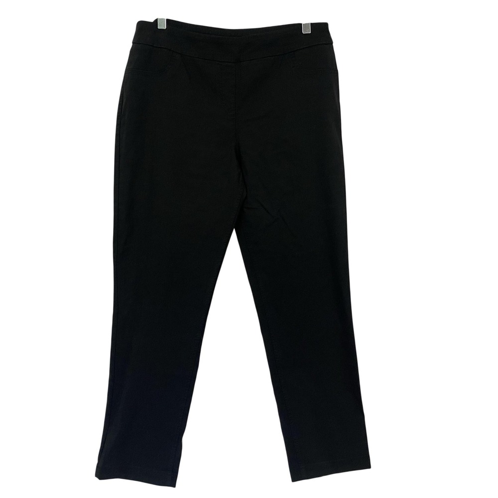 Slim Sation Multiples Pants Womens 16 Black Pull On Tapered Stretch Career 32x29